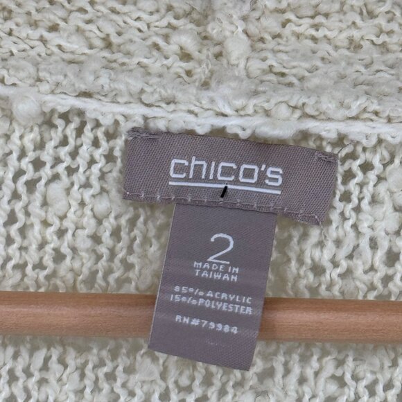 Chicos 2 Open Front Cardigan Sweater Size Large ivory womens - Picture 2 of 9
